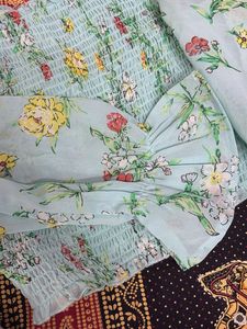 Floral Smocked Crop Top