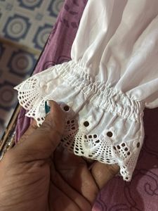 White Embroidered Top