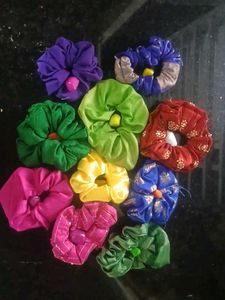 Colorful Handmade Scrunchie Set