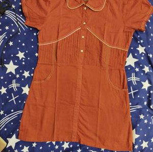 Sritika Rust Colour Tunic Top Kurti with pockets