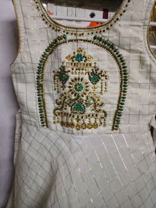 Embroidered Check Dress