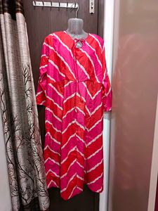 Red &amp; Pink Chevron Print Dress