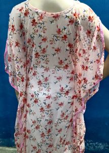 Peach Butterfly Kaftan Kurta✨
