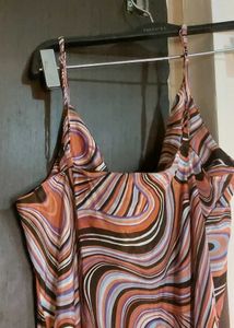 Abstract Print Cowl Neck Dress
