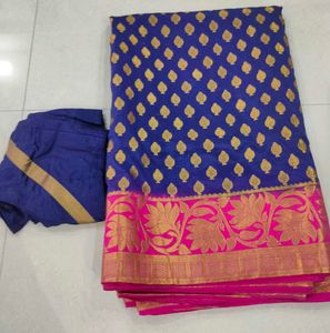 Elegant Blue Banarasi Saree