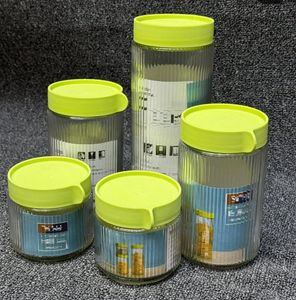 Glass Containers Of 5 Piece