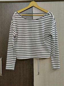 Striped Twist-Front Top