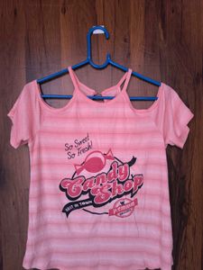 Cute Pink Off Shoulder Top