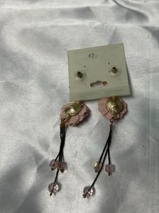 Floral Tassel Dangle Earrings