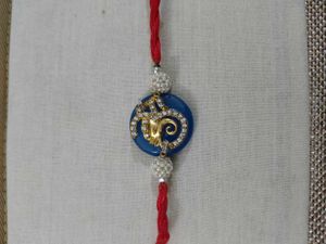 Semi Precious Stone Ganeshji Rakhi Rakshabandhan