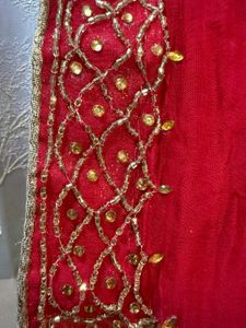 Chiffon Red Saree
