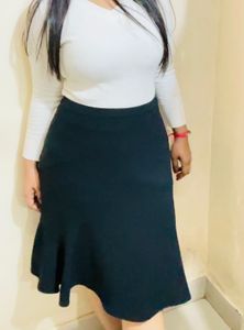 Next Petite Black Godet Skirt