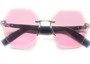 Pink Rimless Sunglasses