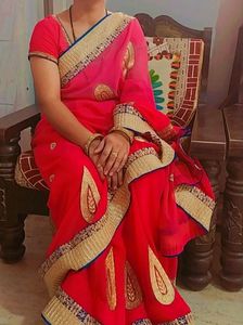 Pink Double Shaded Saree