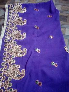 Purple Embroidered  KAFTAAN TOP