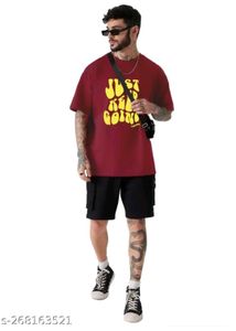 Trendy 🔥 Men&#39;sTypography Round Red Tshirts