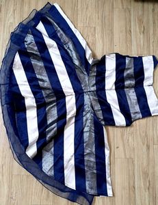 Striped Fit & Flare Party Dress