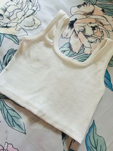 White Ribbed Tank Top