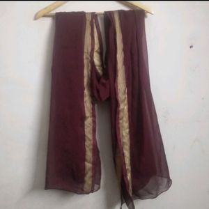 Maroon Dupatta With Golden Borders