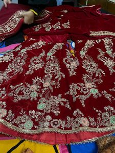 red dabka work grara