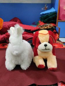 Cute Plush Dog &amp; Bunny Set