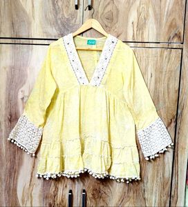Light Yellow Cotton Top Bust Size-36-38