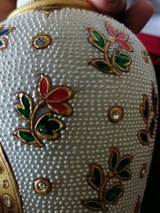 Marble Meenakari flower vase
