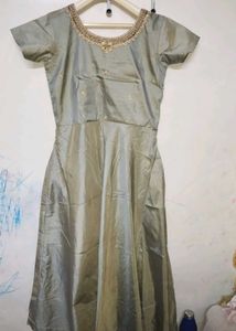 Elegant Gray Anarkali Suit Set