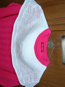 Pink &amp; White Knit Sweater