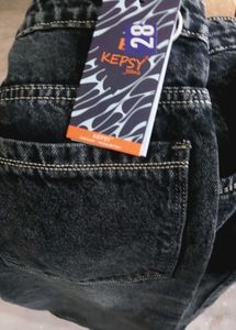 denim charcoal shade baggy jeans