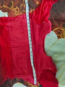 Red Embroidered Kurta Set
