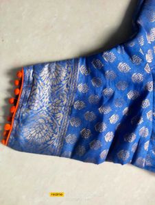 Navy Blue , Orenge Combination Blouse