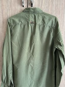 Wrogn Causal Olive Green Shirt