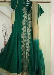 Green Colour Kurta With Dupatta