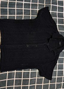 boohooMAN Open Knit Casual Shirt