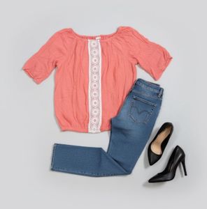 Coral Peasant Top 🤭🧞‍♀️💝