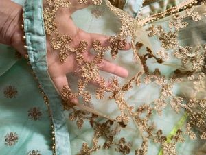 Gold Embroidered Net Dupatta