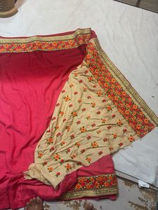 fancy saree with golden work blouse