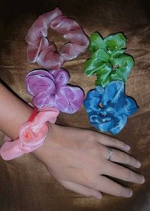 Shiny Colourful Scrunchies