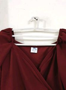 Burgundy Long Sleeve Top