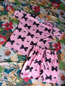 Pink Bow Pajama Set