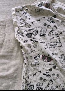 Printed White Tee