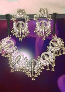 Oxidized Silver Necklace Set