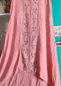 Peach Fish Cut Dress For Women.