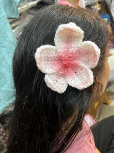 Crochet Flower Hair Clip Set Of 2
