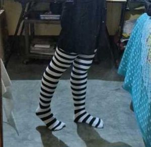 Striped Thigh High Socks