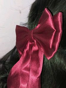 Maroon Bow Hair Clip