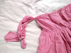 Red &amp; White Patterened Top