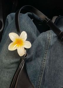Floral Hair Claw Clip - White