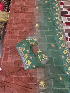 Embroidered Saree with Blouse